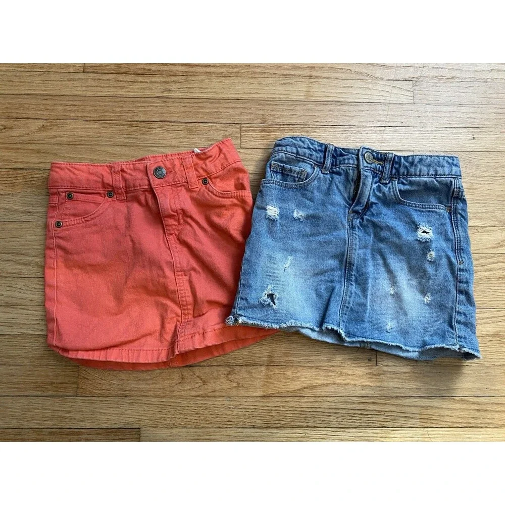 Girl 6 Skirt Distressed Denim Gap Coral Carter’s Adjustable Waist